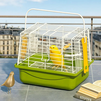 Removable Portable Bird Cage Durable Bite Resistant Bird Travel Carrier Cage with Handle with Standing Pole Bird Carrier Bag