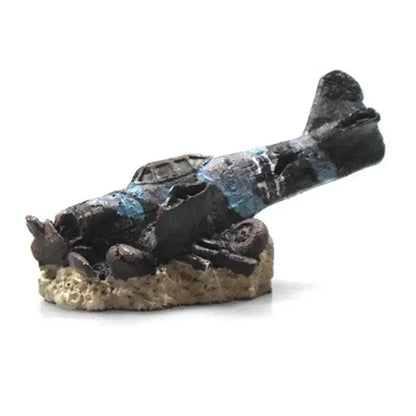 Aquarium Accessoires Small Aircraft in  Ship Wreck  Decor Landscape Decoration Boat Fish Tank Ornament Background Aquascaping
