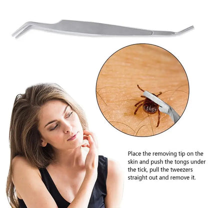 Professional Tick Removal Tool Stainless Steel Tick Tweezers For Cat Dog Quick Effectively To Remove Fleas Louses Ticks For Pets