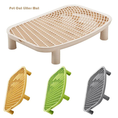 Plastic Pet Cat Litter Mat Anti-carrying Heightened Cat Litter Trapping Mat Multi-color Double-layer Cat Litter Pad Pet Falling
