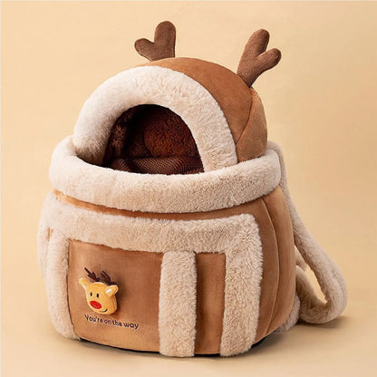 Pet Carrier Bag Cat Carrier Warm Puppy Outgoing Backpack Winter Warm Pet Bag Luxury Hand Tote Car Seat Furry Nest Pet Handbag