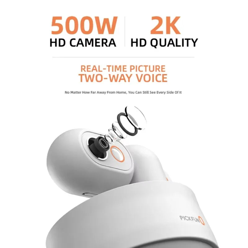 1080P HD Smart Pet Camera Auto Tracking 5G WiFi Night Vision Plastic Material AI Observation Report For Cats/Dogs Smartphone APP