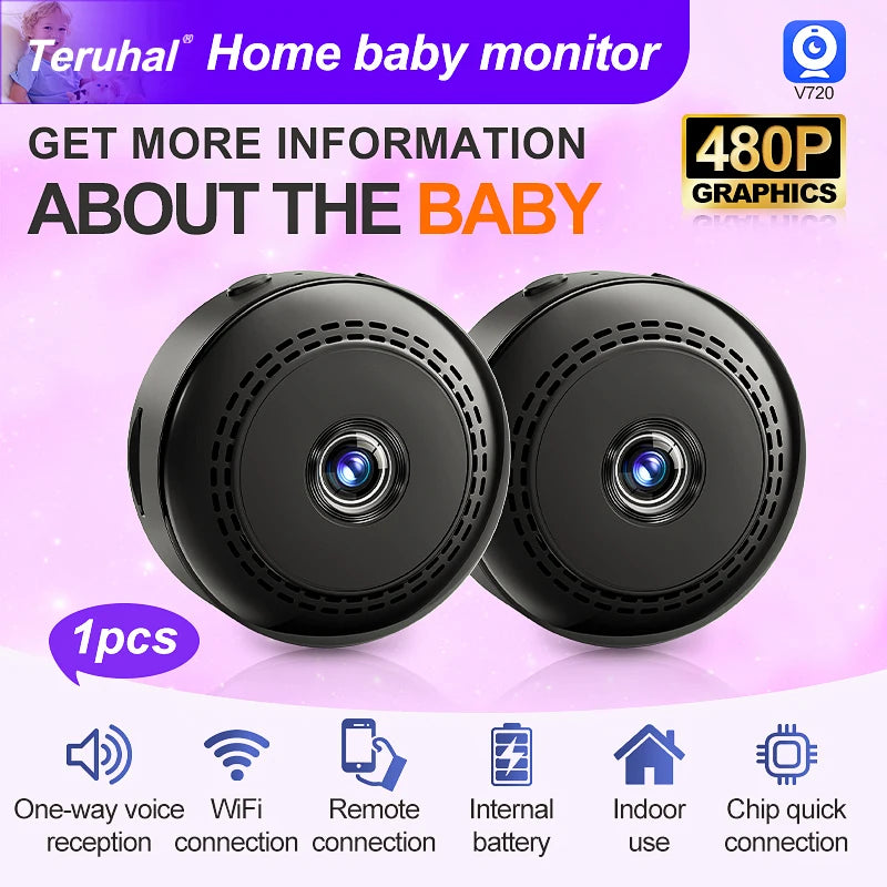 HD Wireless Mini Camera with Night Vision Wireless IP Camera Motion Detection Smart Home Security Camera Pet Dog CCTV Camera