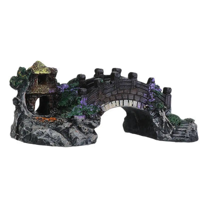 Aquarium Accessories Arbor Tree Plant Fake Landscaping Fish Tank Ornament Artificial Bridge Rockery Resin Aquarium Ornaments