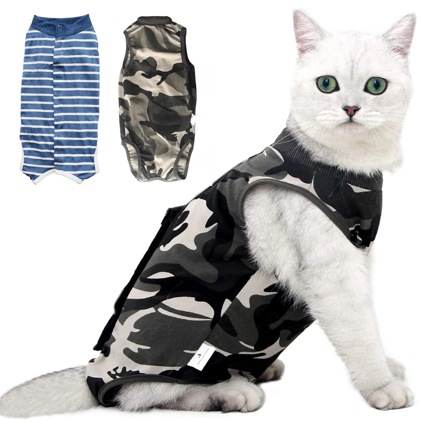 Cat Clothes Cat After Surgery Recovery Suit for Surgical Abdominal Wounds, E-Collar & Cone Alternative Pet Body Vest
