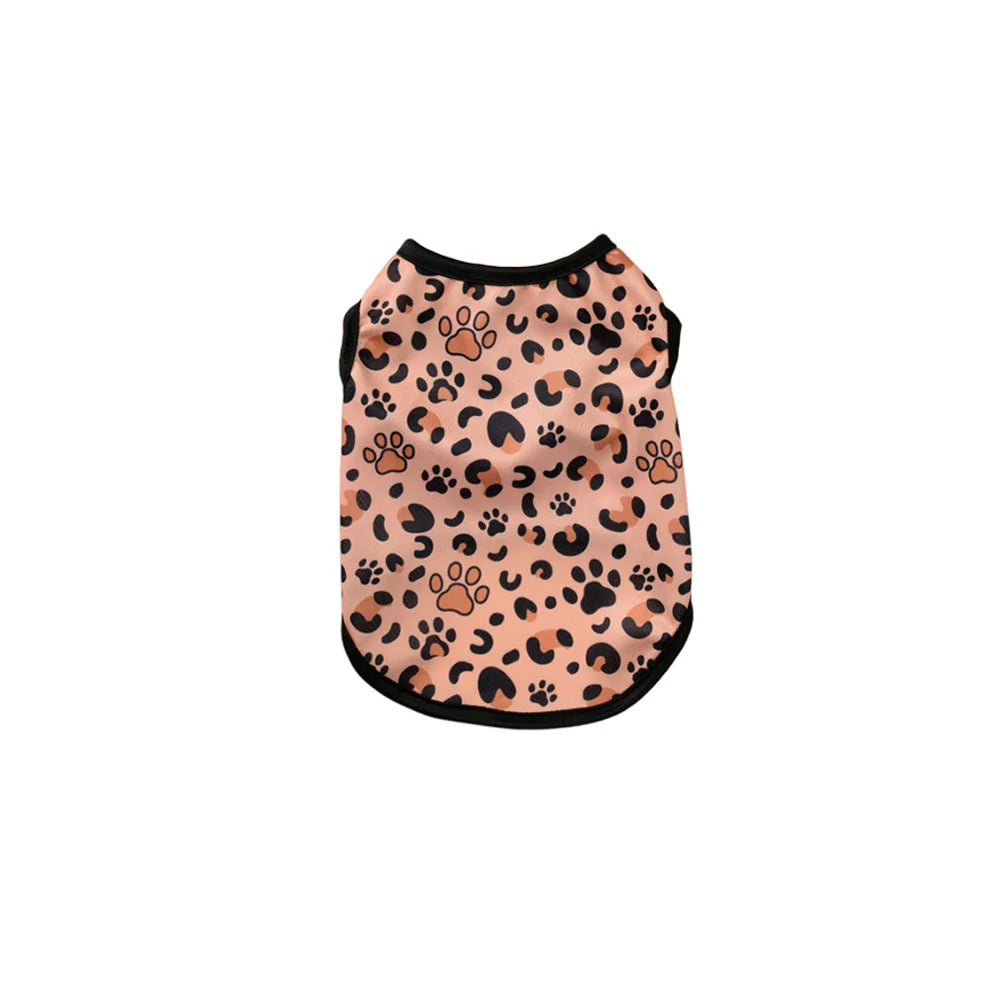 Cat Clothes Vest for Small Medium Cats Dogs Summer Breathable Kitten Leopard-Print Sleeveless Clothing French Teddy Pet Outfits