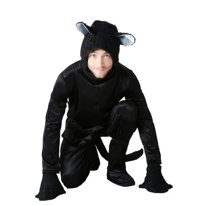 Adult Cosplay Black Cat Costume Animal Onesie Suitable for Halloween Party Dance Jumpsuits Costumes Props Suit Woman Men # 1 # W