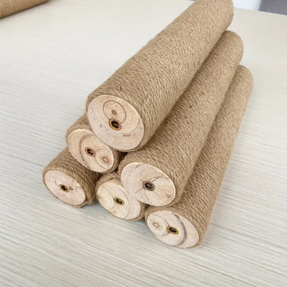 Cat Scratching Post Tree Shape Sisal Solid Wood DIY Kitten Climbing Frame Replacement Column Accessories Furniture Pet Toy