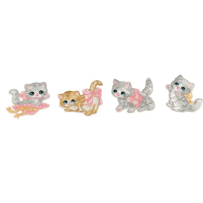 Apparel Self-adhesive Cartoon Cat Embroidered Patch DIY Cute Clothing Patch Clothes Stickers Clothes Appliques Sewing
