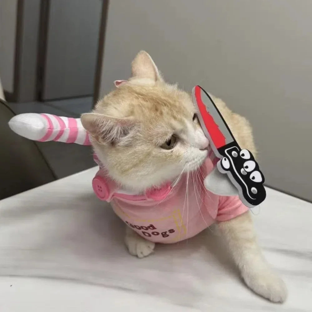 Cosplay Cat Costume For Small Medium Dogs Cats Halloween Cute Party Kitty Puppy Pet Jumpsuits Funny Pug Chihuahua Sphynx Coat