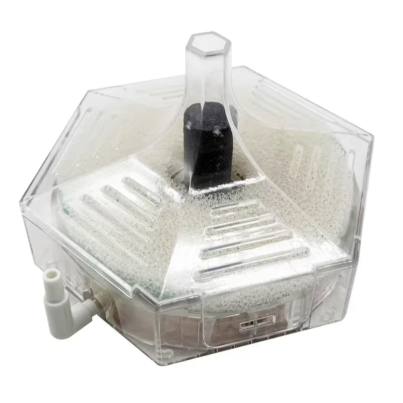 Round Thin Aquarium Fish Tank Filter Transparent Biochemical Sponge Filter Aquarium Biological Filter Submersible Water Pump