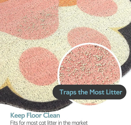 Cute Cat Litter Mat Litter Box Mat Litter Trapping Mat Soft on Kitty Paws Anti Slip Pet Accessories Door Floor mats Bathroom Mat