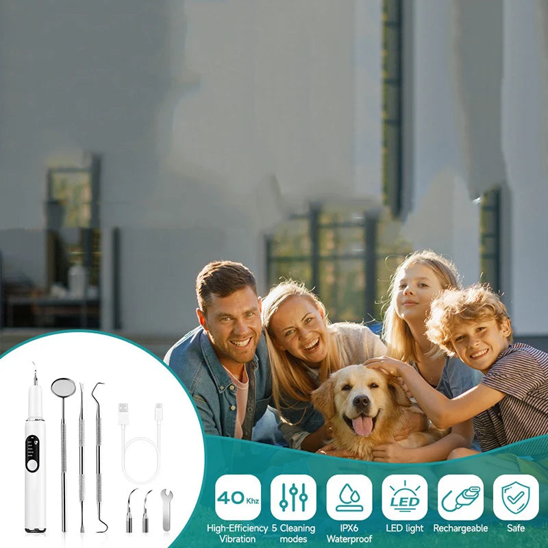 Cat Dog Dental Cleaner with USB Charging LED Light Pet Cleaning Oral Supplies Portable Waterproof Pet Dental Cleaning Equipment