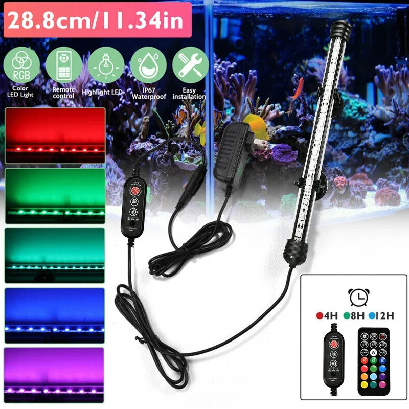Aquarium 21 LED Light Remote Control Diving Lamp Plant Grow Lighting Underwater Fish Tank Light RGB Led Aquarium Accessories EU