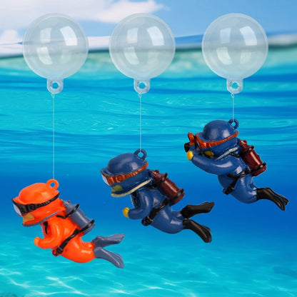 Cartoon Fish Tanks Decor Mini Diver Simulated Floating Mermaid Aquarium Fish Tank Decoration Kiki Pendant Aquarium Accessories