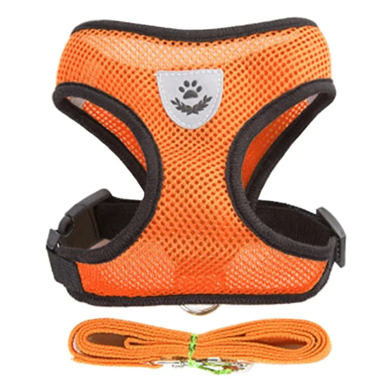 Dog Harness Walking Lead Leash For Small Dogs Collar Polyester Adjustable Mesh Puppy Cat Harness Vest For Medium Pet Accessories
