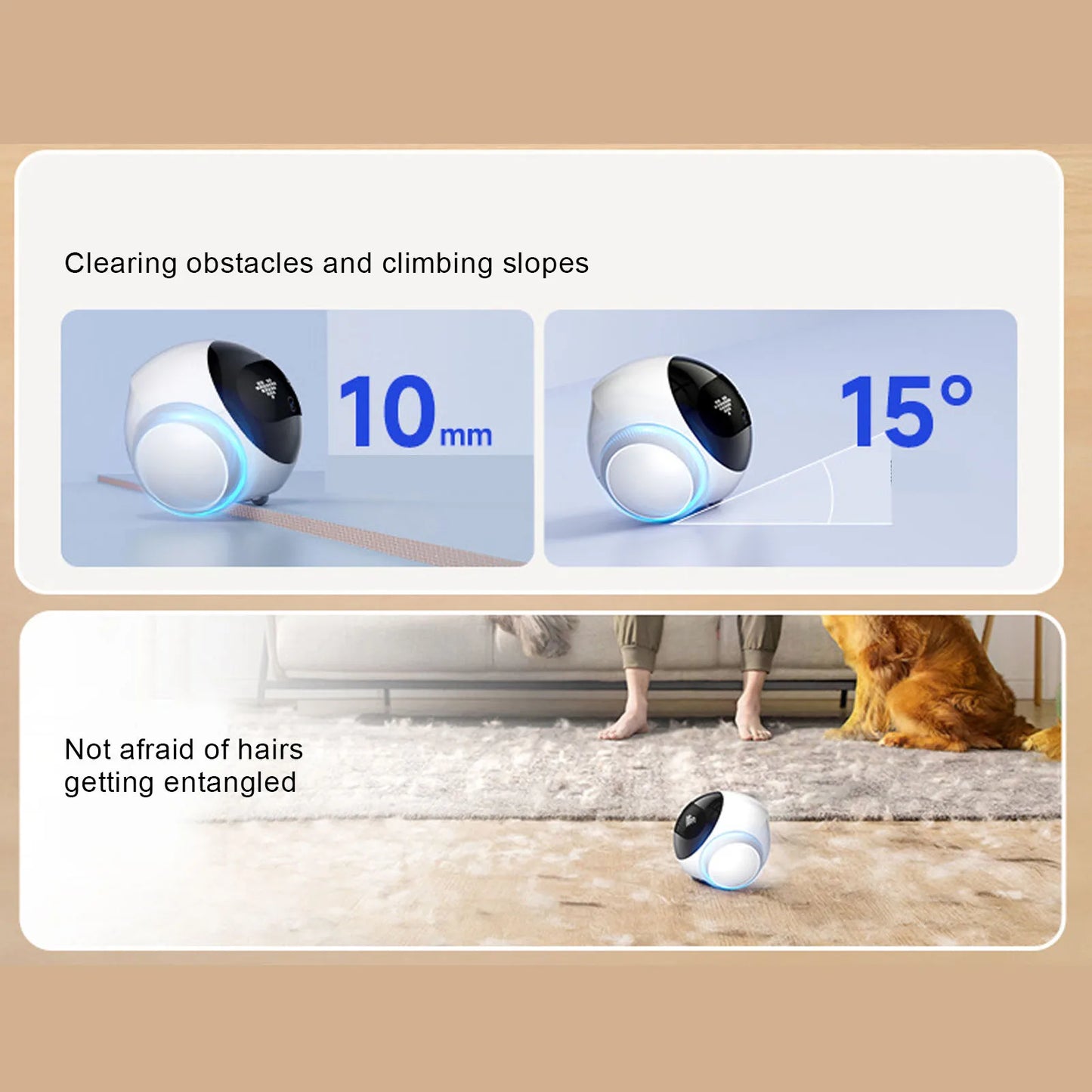 Indoor Cam Movable Pet Camera Battery Powered 2 Way Talk Motion Detection Video Recording Indoor Cam Mobile Surveillance Robot