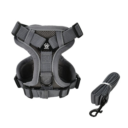 Pet Harness and Leash Set Reflective Walking Puppy Vest Chest Strap For Small Dogs Cats Breathable Outdoor Harnesses With D-Ring