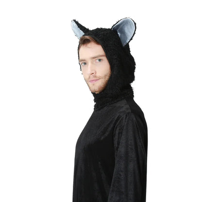 Adult Cosplay Black Cat Costume Animal Onesie Suitable for Halloween Party Dance Jumpsuits Costumes Props Suit Woman Men # 1 # W