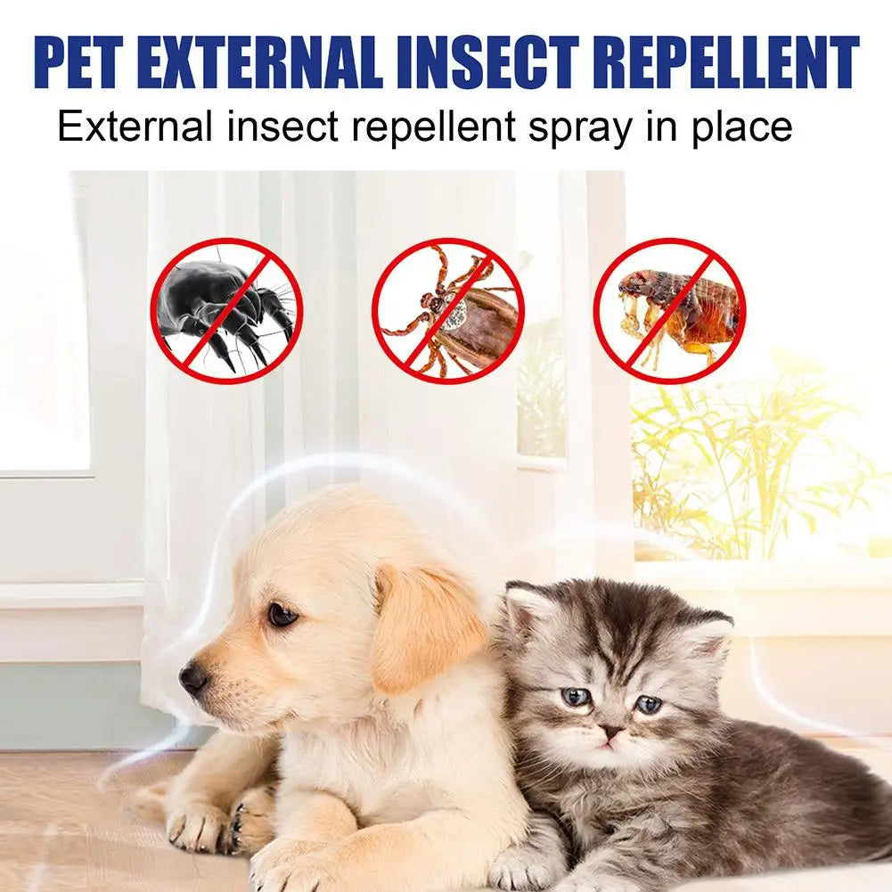 60ml Pet Pest Spray Pet Dog Anti-flea Mites Ticks Drops Kitten Pest Treatment Treatment Flea Puppy Kitten Puppy Spray