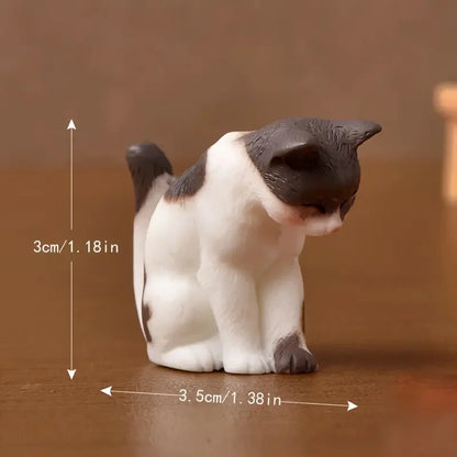 Charming Cat Figurines for Car Home Office Decor Resin Miniature Landscape Accessories DIY Fairy Gardens Succulent Displays Gift