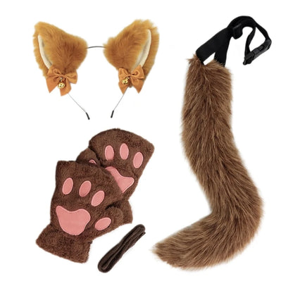 Cats Dress up Costume Includes Headband, Tail, Gloves for Girl Halloween