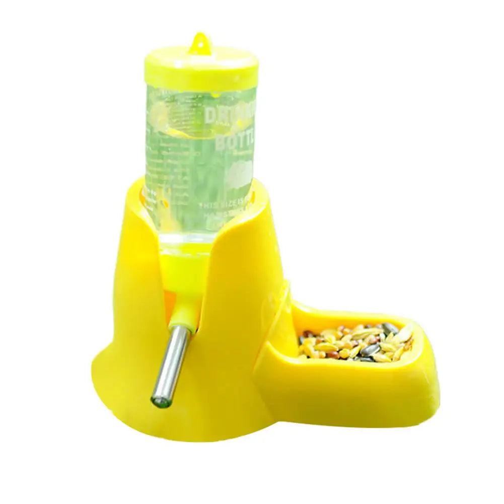 Hamster Water Feeder Small Animal Automatic Dispenser Drinking Water Bottle Bowls Dish with Food Container for Guinea Pig Rat