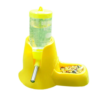 Hamster Water Feeder Small Animal Automatic Dispenser Drinking Water Bottle Bowls Dish with Food Container for Guinea Pig Rat