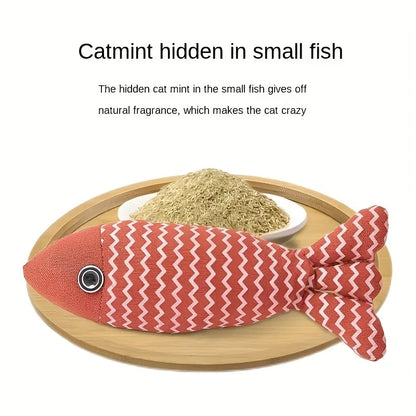 Cat Toys Fish, 3-Piece Catnip Toys for Cats, Interactive Kitten Exercise Toys, Indoor Cat Toys, Chew Toys - Suitable for Most Cats