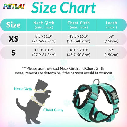 Cat dog collar vest harnesses leash Outdoor walk pet Anti-escape reflective kitten collar small dog chest breathable leashes