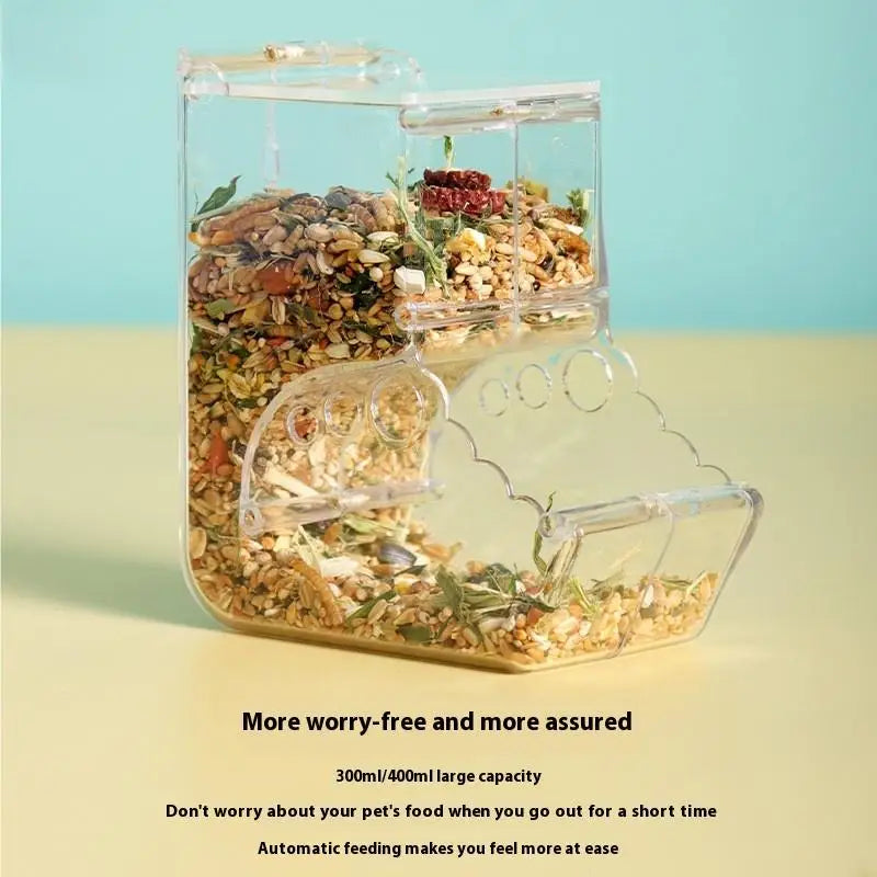 Pet Hamster Rabbit Squirrel Food Dispenser Feeder Plastic Clear Automatic Pet Feeder For Hamster Guinea Pigs Food Bowl Container