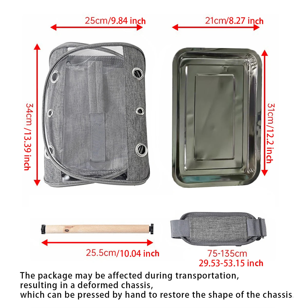 Small Bird Travel Carrier Portable Parrot Parakeet with Standing Side Access Window Foldable Outdoor Carry Bird Carrier Bag