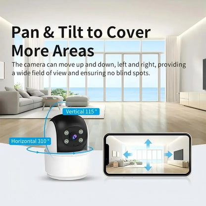 Pet Monitoring Camera Color Night Vision Pan-Tilt Rotation AI Human Detection Two-Way Audio 2.4G WiFi Connection