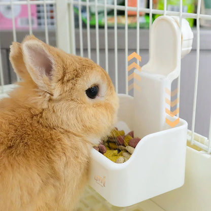 Rabbits Feeder Universal Small Pets Food and Water Bowl Cage Feeder for Bird, Rabbit, Guinea Pig, Chinchilla, Hamster