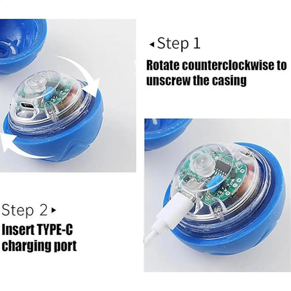 Electric Rolling Ball Dog Toy USB Interactive Dog Ball Toy Smart Interactive Pet Toy Ball with LED Light USB Charging Rolling