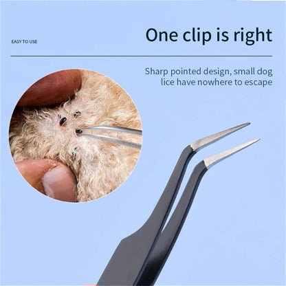 Tick Removal Tool for Pets Stainless Steel Pet Flea Removal Tool 2-in-1 Tick Removal Tool Professional Tick Removal Tweezers Dog