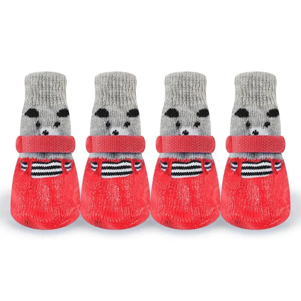 Warm Anti-slip Soft-soled Shoes for Dogs in Winter Puppy Essentials Silicone Rain and Snow Outdoor Socks Dog Shoes Waterproof