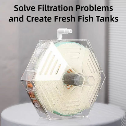 Round Thin Aquarium Fish Tank Filter Transparent Biochemical Sponge Filter Aquarium Biological Filter Submersible Water Pump