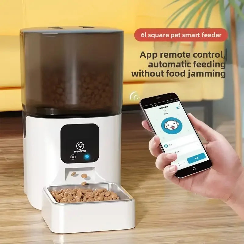 Smart Interactive Automatic Pet Feeder Bowl Eco-Friendly Solid WIFI Remote Timing Quantitative Visual Charge Box For Cats PP