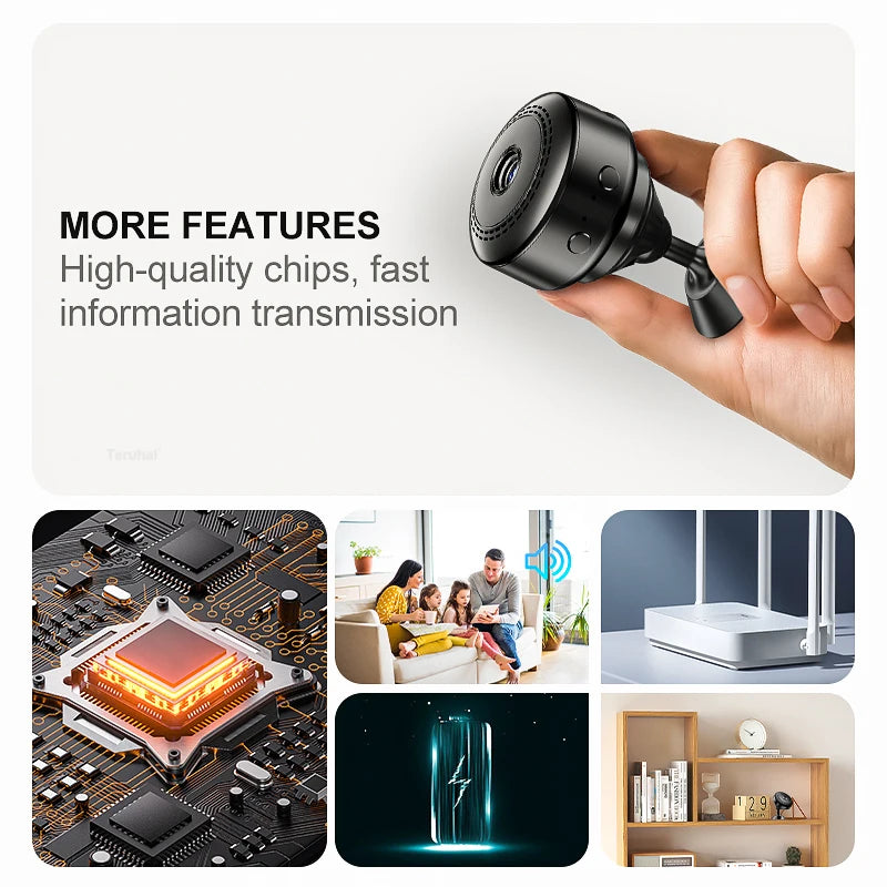 HD Wireless Mini Camera with Night Vision Wireless IP Camera Motion Detection Smart Home Security Camera Pet Dog CCTV Camera