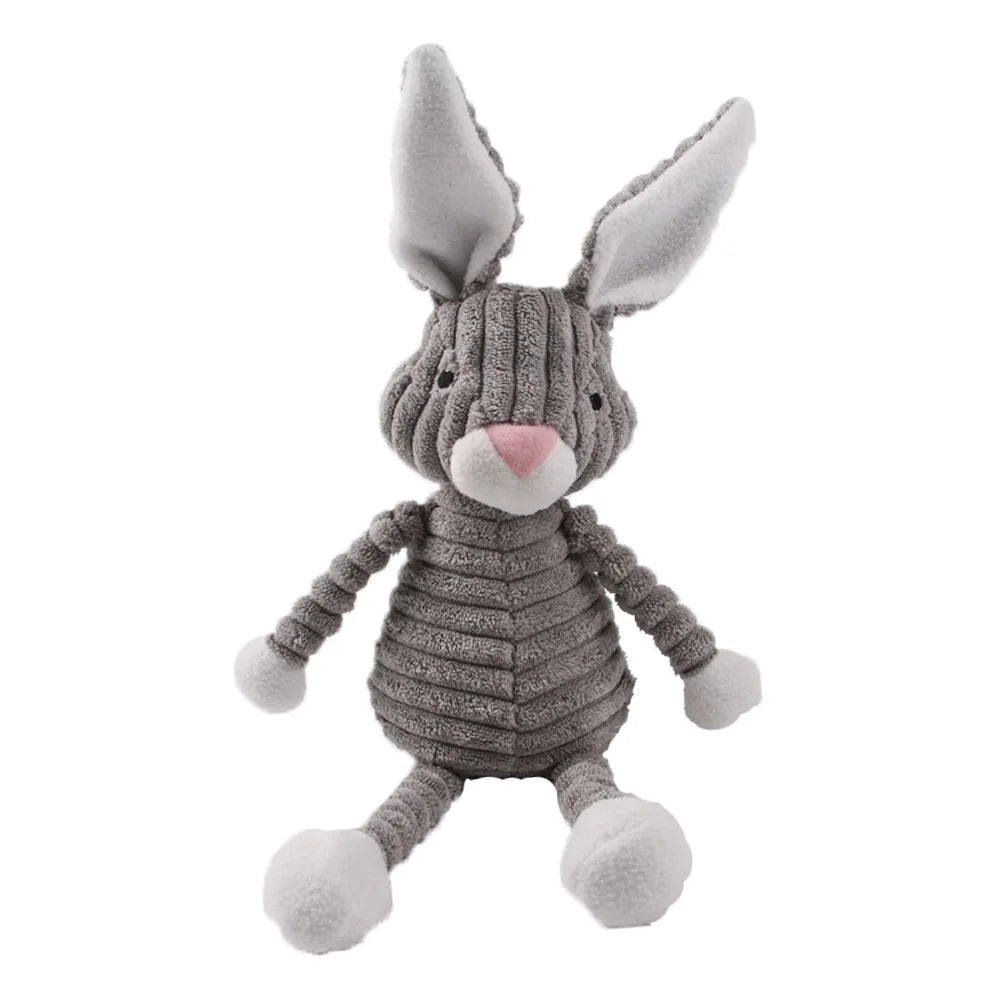 Plush Dog Toys for Puppy Pets Bite Resistant Squeaky Toys Corduroy Dog Companionship Toy Animals Shape Training Accessories for
