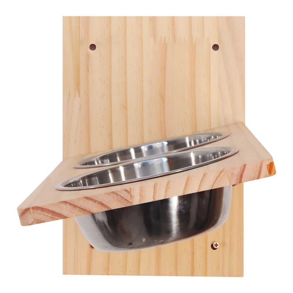 Cat wall furniture cat bowl feeding rack stainless steel double bowl dog-proof cat feeding station suitable for cats to eat
