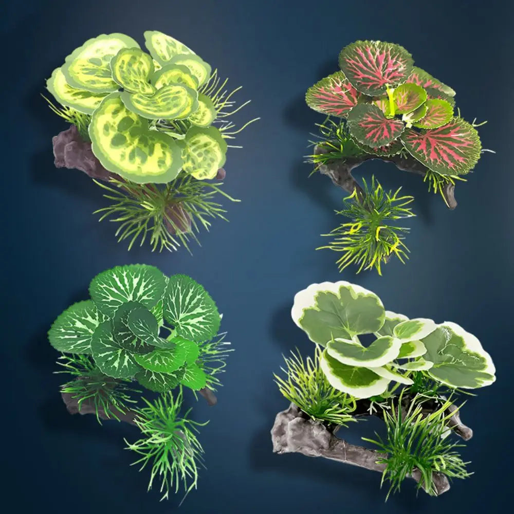 Fish Tank Landscaping Decorative Artificial Water Grass Lifelike Simulation Sunken Wood Plastic Fake Water Plant Aquarium