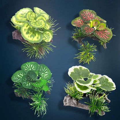 Fish Tank Landscaping Decorative Artificial Water Grass Lifelike Simulation Sunken Wood Plastic Fake Water Plant Aquarium