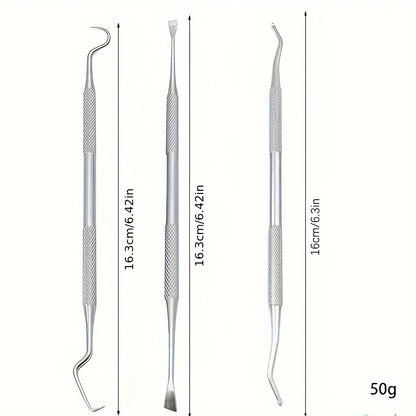 3 pcs/set of pet dental hygiene kit, dog plaque removal tool, stainless steel dental calculus remover, cat dental cleaning kit