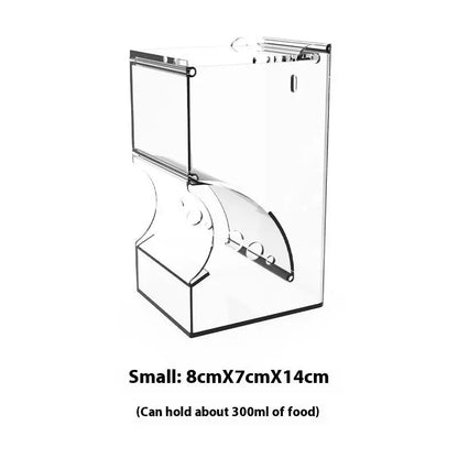 Pet Hamster Rabbit Squirrel Food Dispenser Feeder Plastic Clear Automatic Pet Feeder For Hamster Guinea Pigs Food Bowl Container