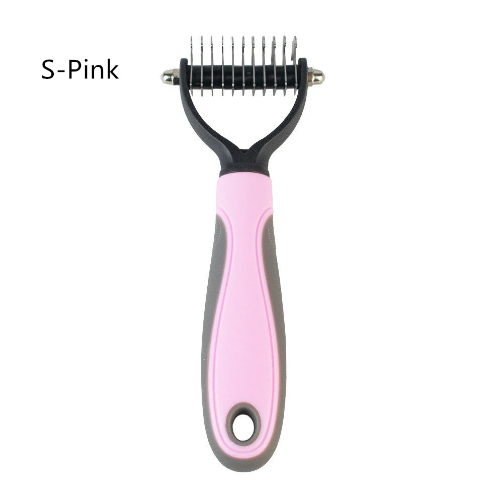 Pet Hair Removal Combs Pet Fur Knot Cutter Double sided Hairdressing Pet Combs Dog Cat Hair Shedding Combs Safe Dematting Brush