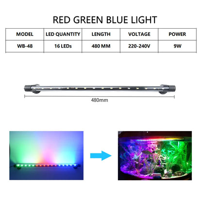 Aquarium Light LED Waterproof Fish Tank Light Underwater Fish Lamp Aquariums Decor Lighting Plant Lamp 18-58CM 220-240V 5730chip