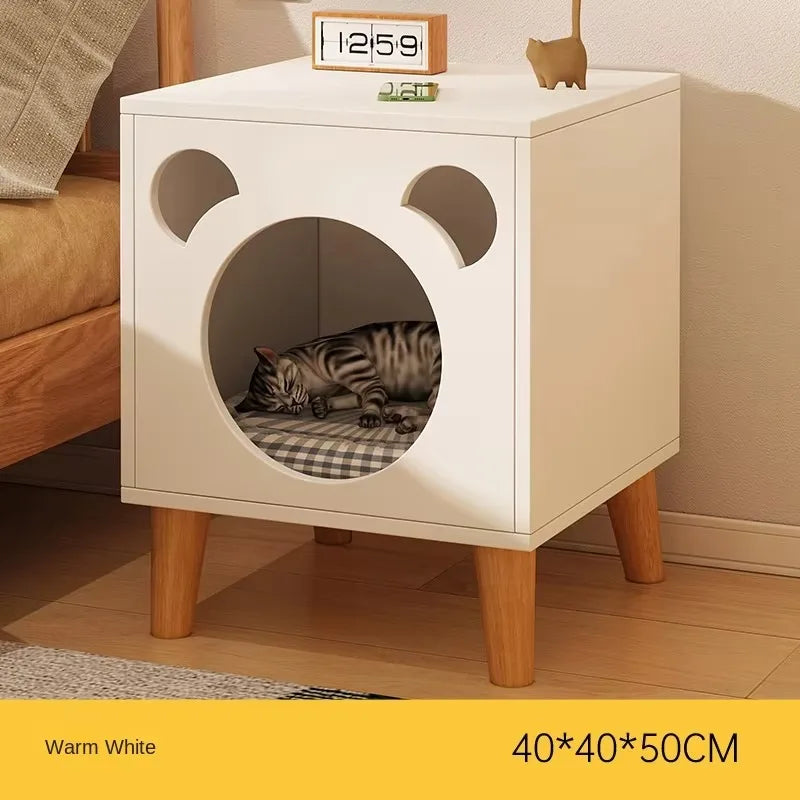 winter cat nest Living room solid wood cat house People and pets share furniture Room storage cabinet Pet cat house