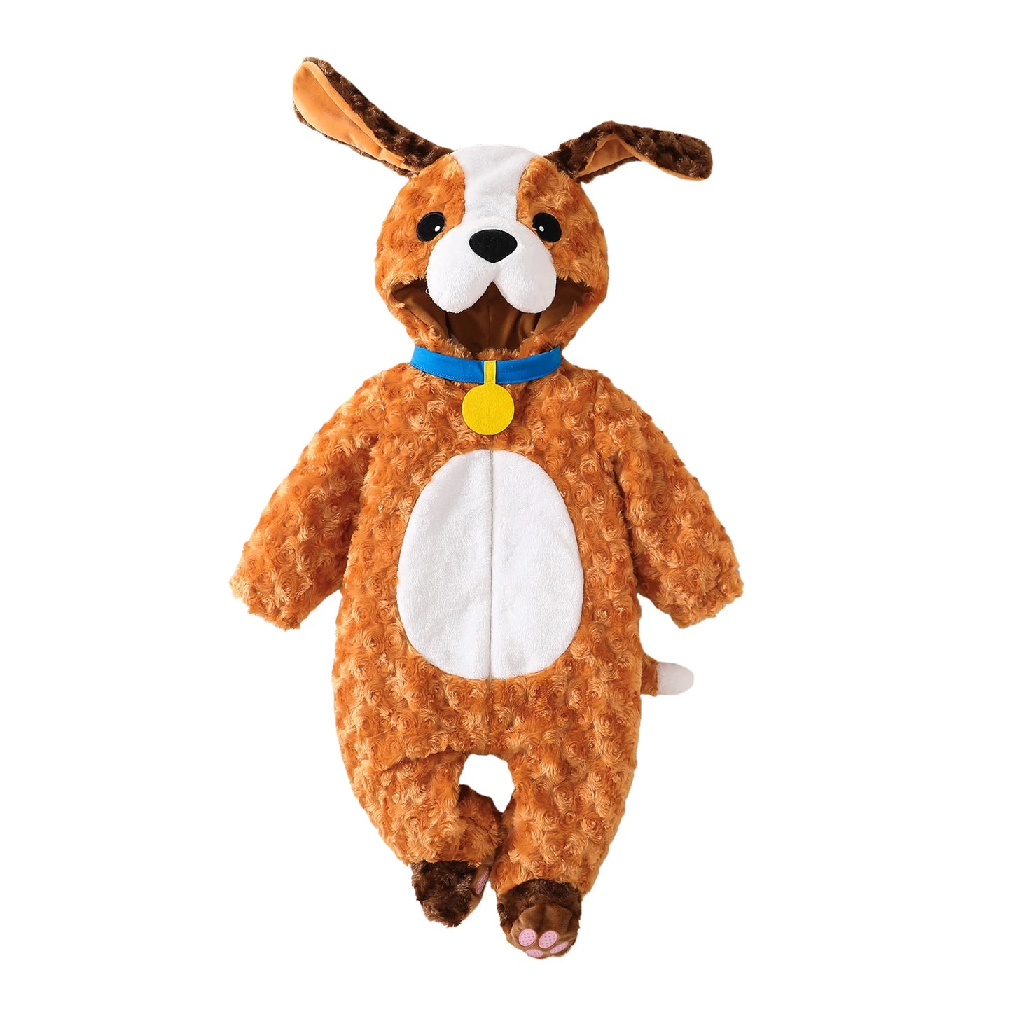 Baby Dog Costume Cute Long Sleeve Zipper Hooded Jumpsuit Infant Romper Adorable Halloween Animal Costumes
